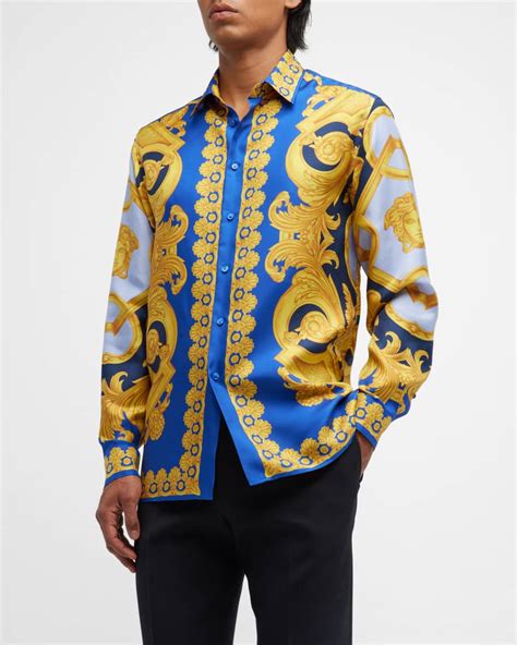 versace men's silk shirt|1st copy versace shirt men.